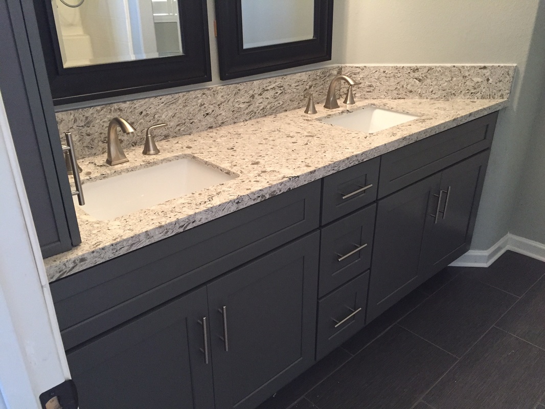 grey bathroom cabinets with sink