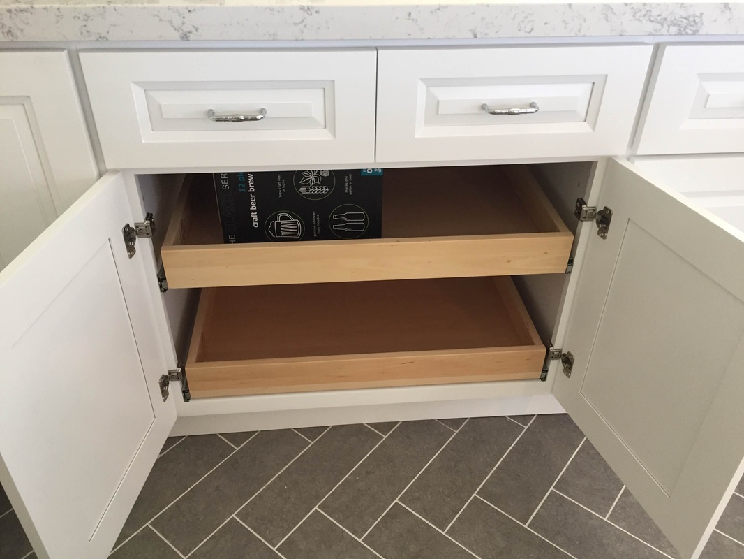 Kitchen Snow White Cabinets Quartz Slab Mitered Edge
